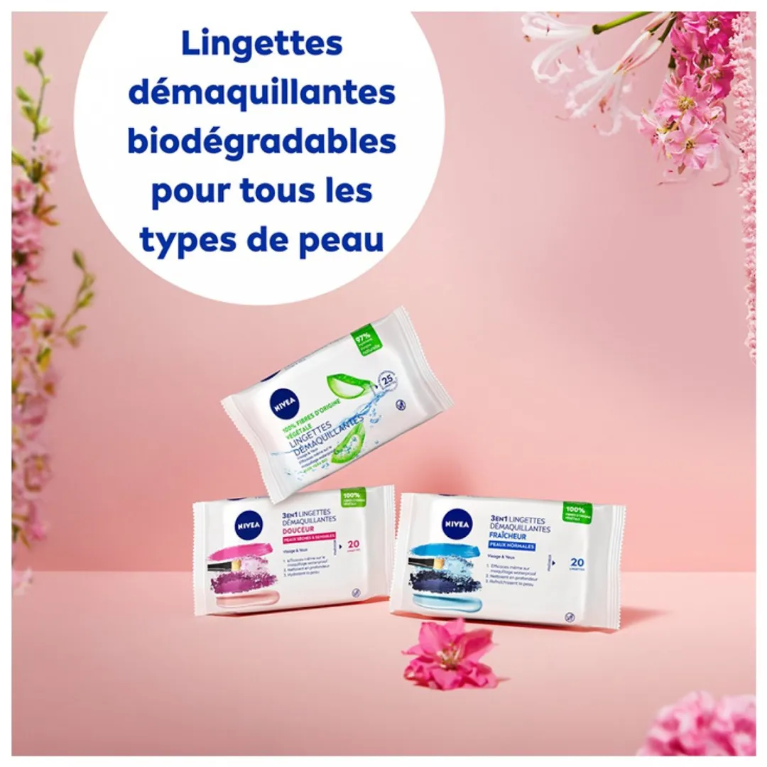 NIVEA 3in1 Gentle Cleansing Wipes 20 Stuks