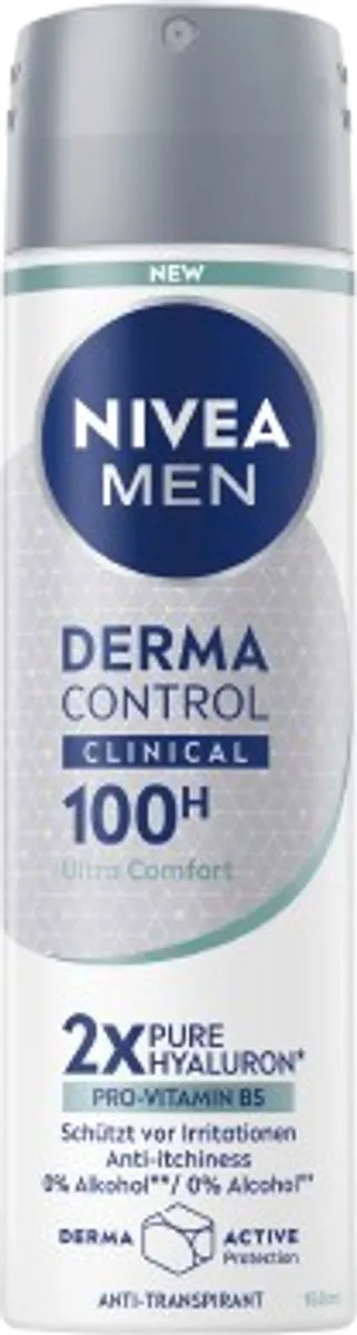 NIVEA MEN Derma Control Clinical Ultra Comfort Deo Spray 100u - 6x150ml - afbeelding 6 van 6