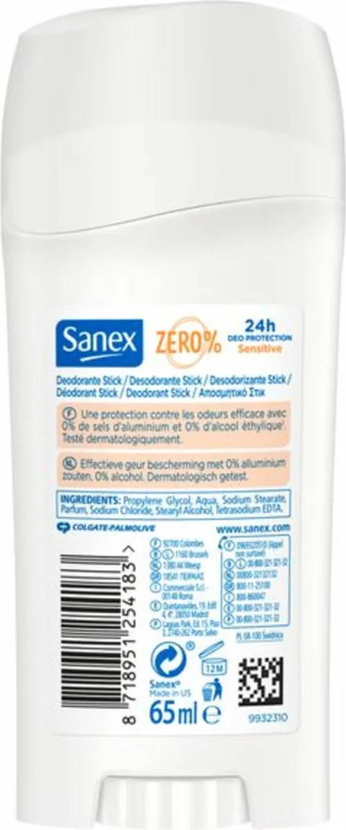 Sanex Dermo Sensitive Deodorant Stick - 3x65ml