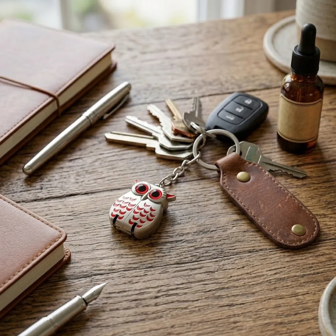 NuveX Nagelknipper Uil Design - Zilverkleurig met Rood