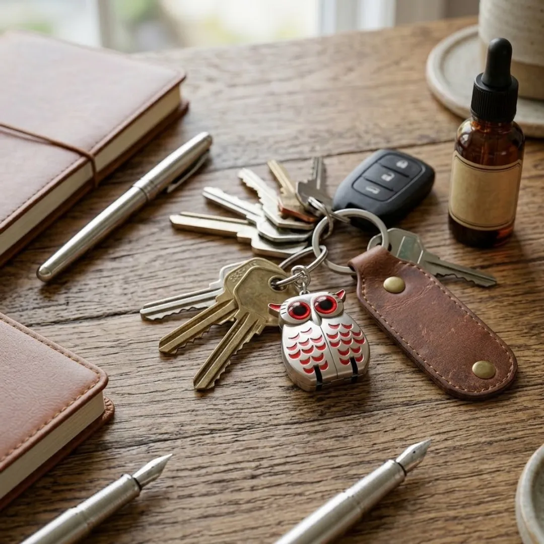 NuveX Nagelknipper Uil Design - Zilverkleurig met Rood