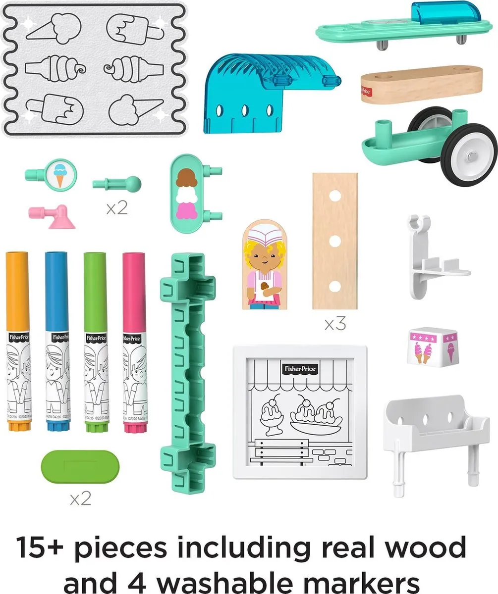 Fisher Price Wonder Makers IJsjeskraam - 15 Onderdelen - Multicolor