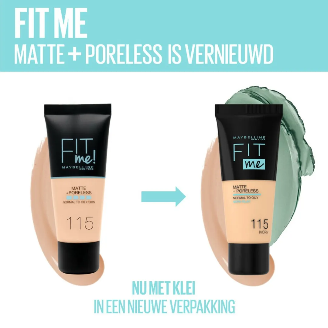 Maybelline Fit Me Matte + Poreless Foundation 104 Soft Ivory - 3 Stuks