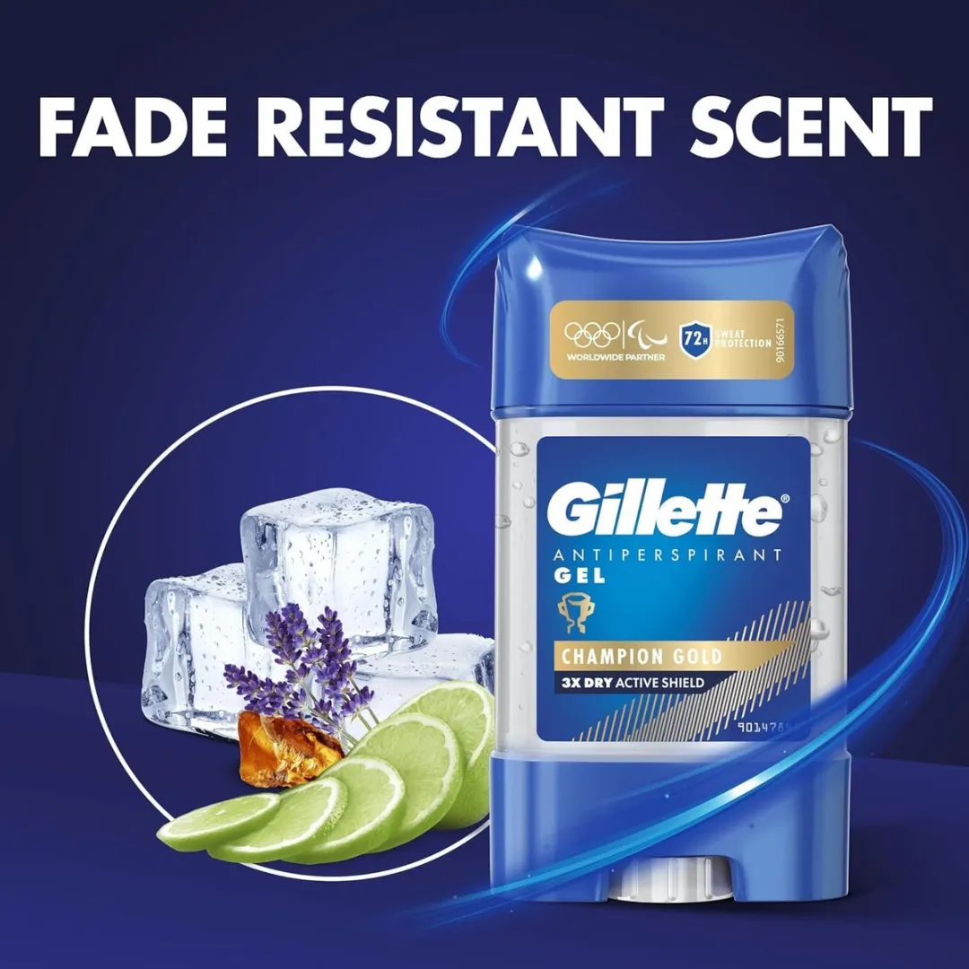 Gillette Deodorant Man Champion Gold Gel 70ml - 6 Stuks