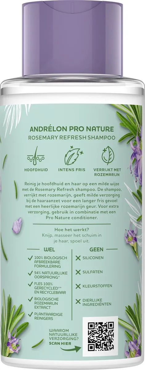 Andrélon Pro Nature Rosemary Refresh Shampoo 400ml