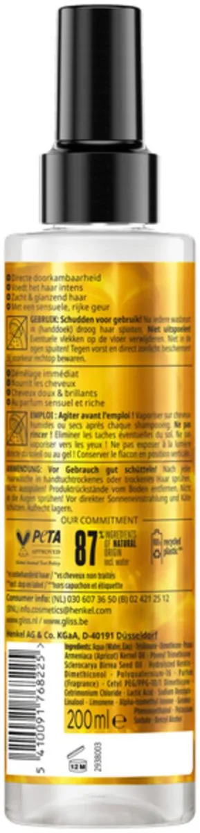 Schwarzkopf Gliss Anti-Klitspray 200ml - Marula Olie