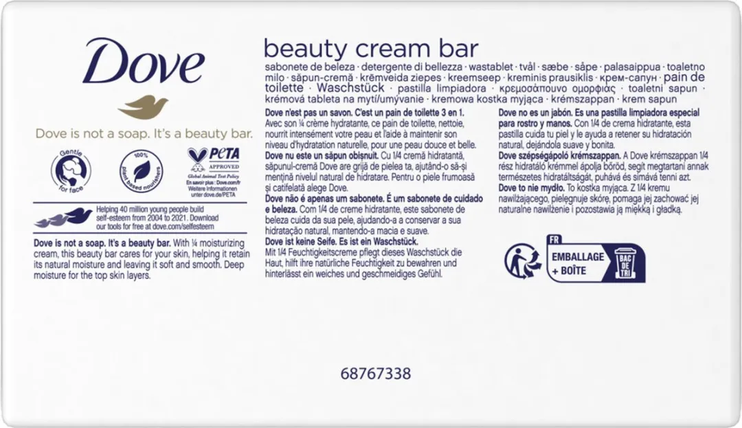 Dove Beauty Cream Bar Original 180g - 2 Stuks