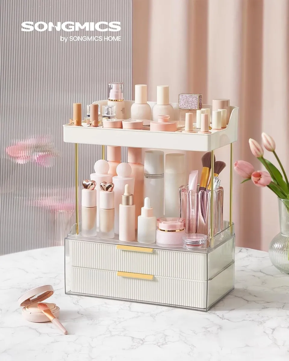 Songmics Make-up Organizer 4-laags - 20x32x39cm - Wolkenwit