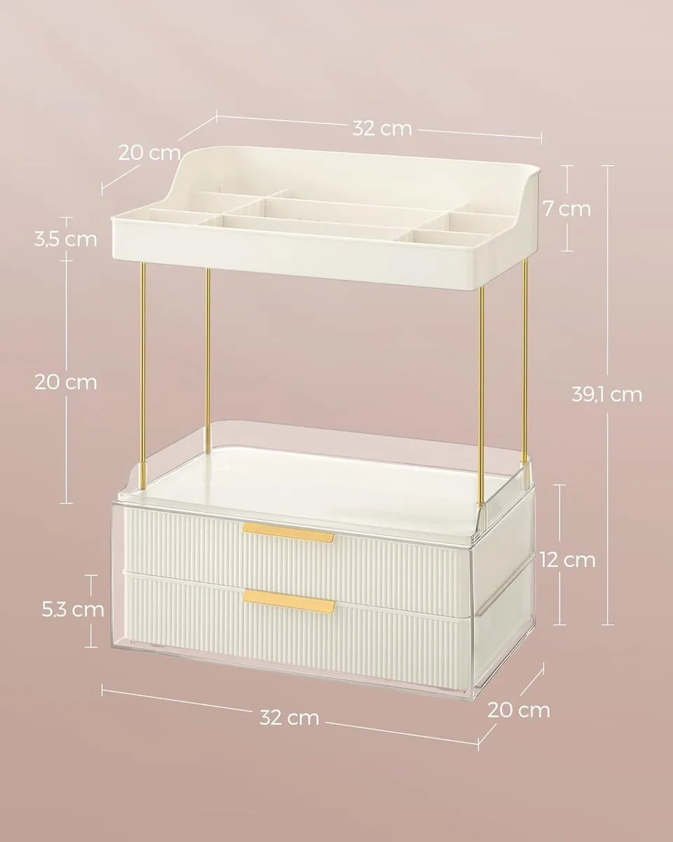 Songmics Make-up Organizer 4-laags - 20x32x39cm - Wolkenwit