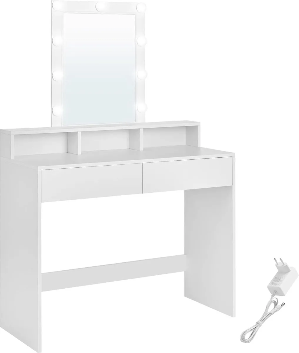 Songmics VASAGLE RDT164W01 Kaptafel met LED-verlichting
