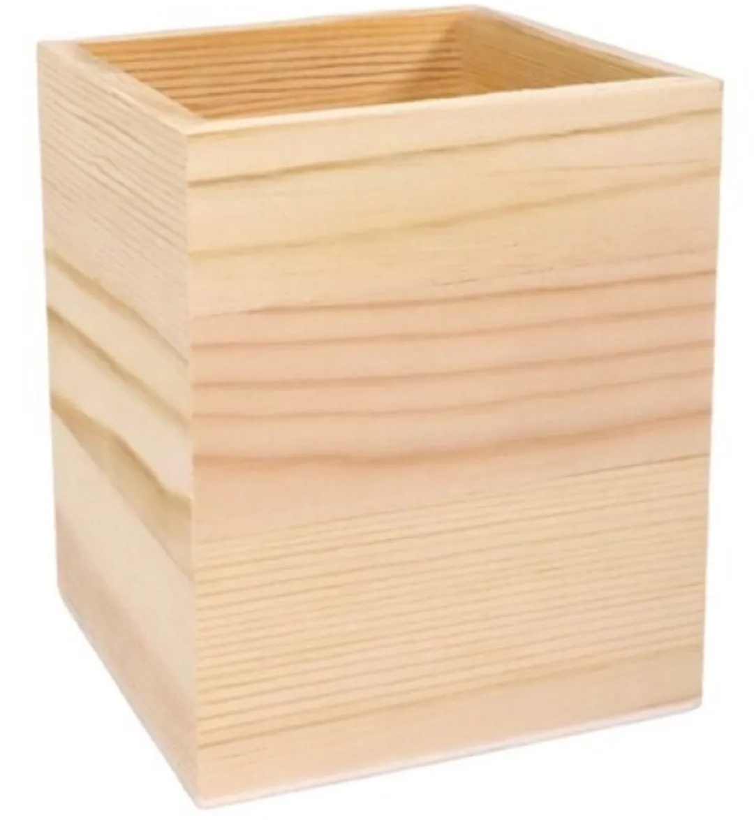 Excellent Houseware Make Up Organizer Hout 8x8x10cm - Beige