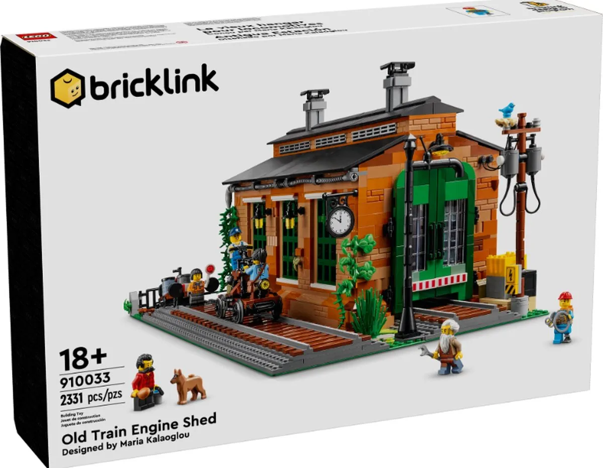 LEGO Bricklink Old Train Engine Shed 910033 - 2331 Stukken - 6 Minifiguren