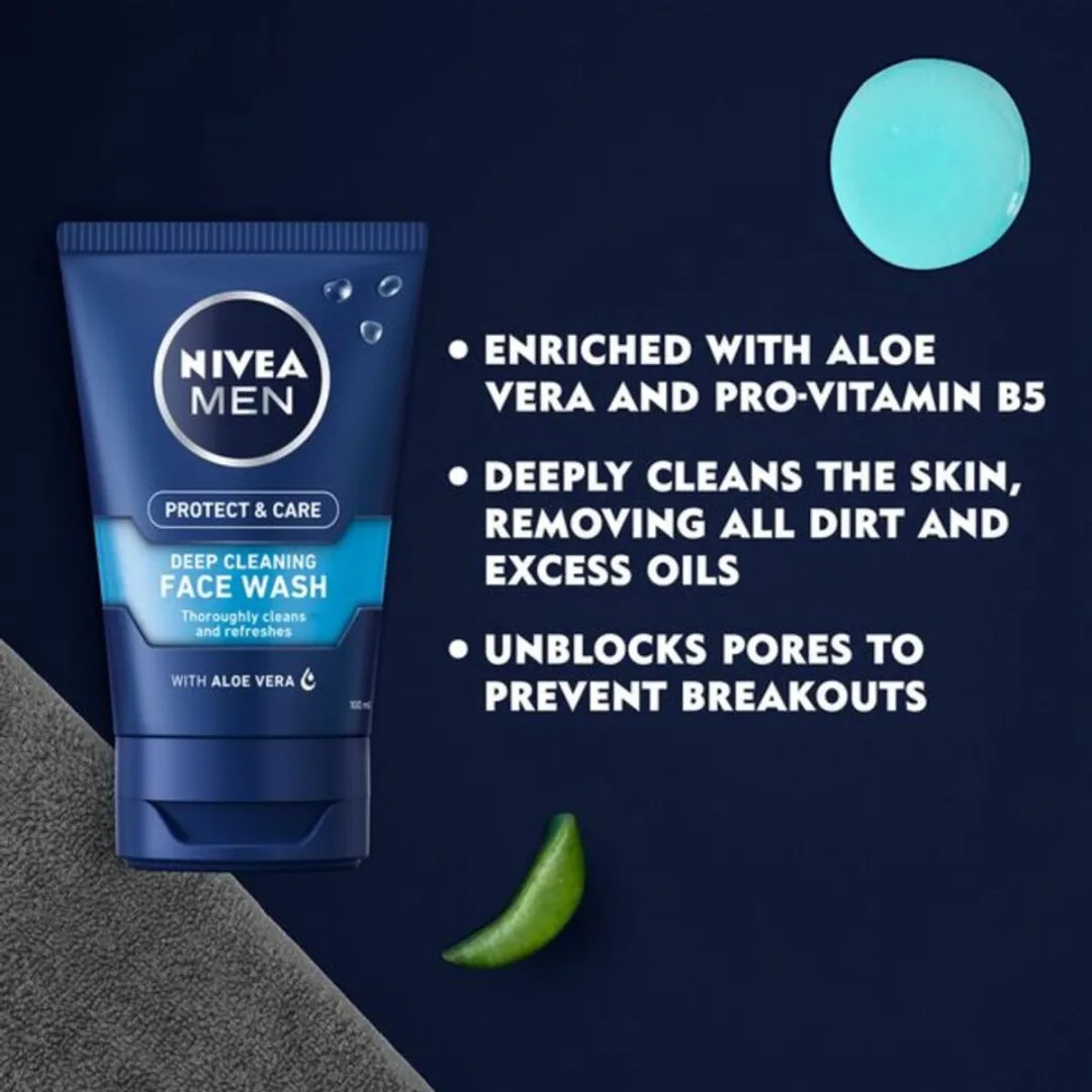 NIVEA Men Face Wash Protect & Care - 3x100ml