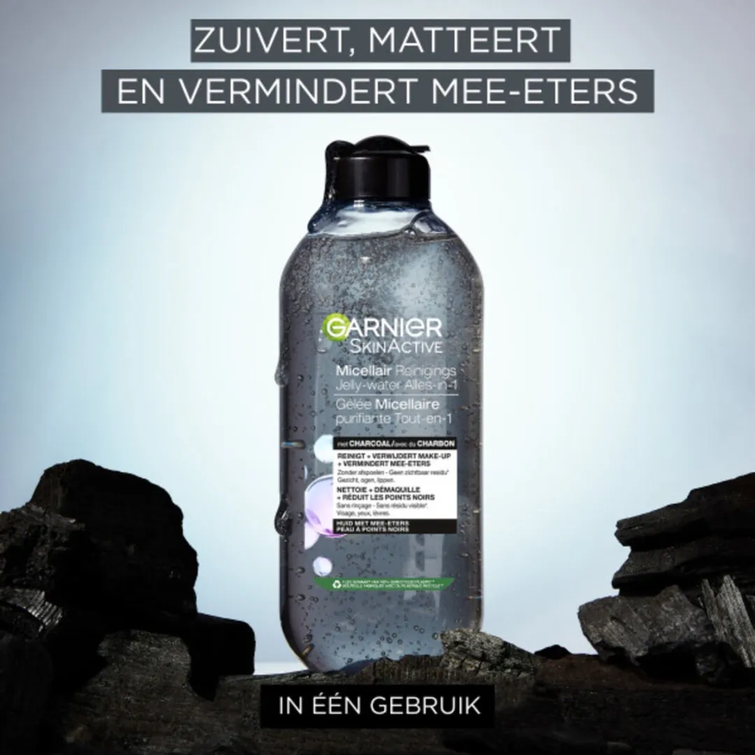Garnier SkinActive Micellair Jelly-water Charcoal 400ml - 24 Stuks