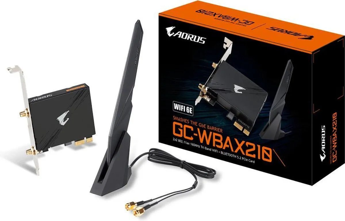 Gigabyte GC-WBAX210 WiFi 6 Netwerkkaart - 2400 Mbit/s