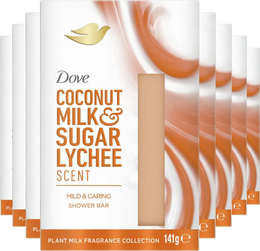 Dove Plant Milk Beauty Bar - Coconut Milk & Sugar Lychee - 8x141g