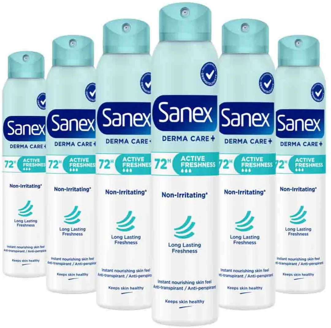 Sanex Deodorant Spray Active Freshness 72H - 6x200ml