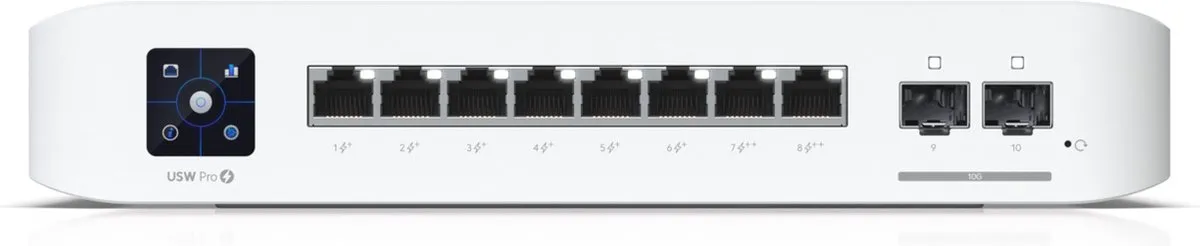 Ubiquiti UniFi USW-PRO-8-POE Netwerkswitch - 8 PoE++ Poorten - 56 Gbps - Wit