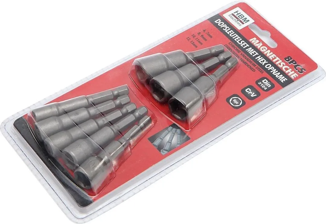 HBM Machines Magnetische Dopsleutelset 8-delig 27mm