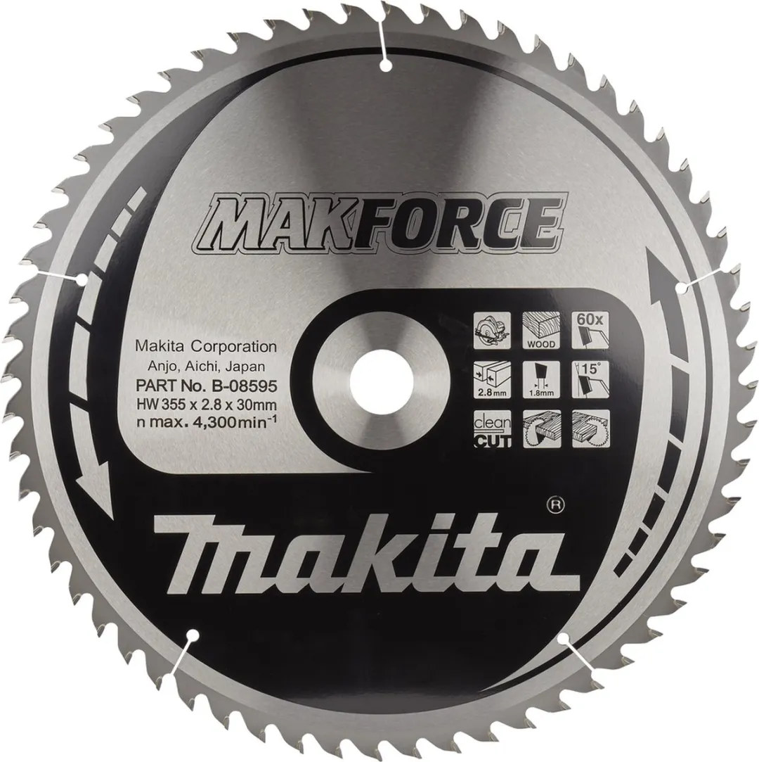 Makita B-08595 Cirkelzaagblad Hout Makforce 355mm 60T