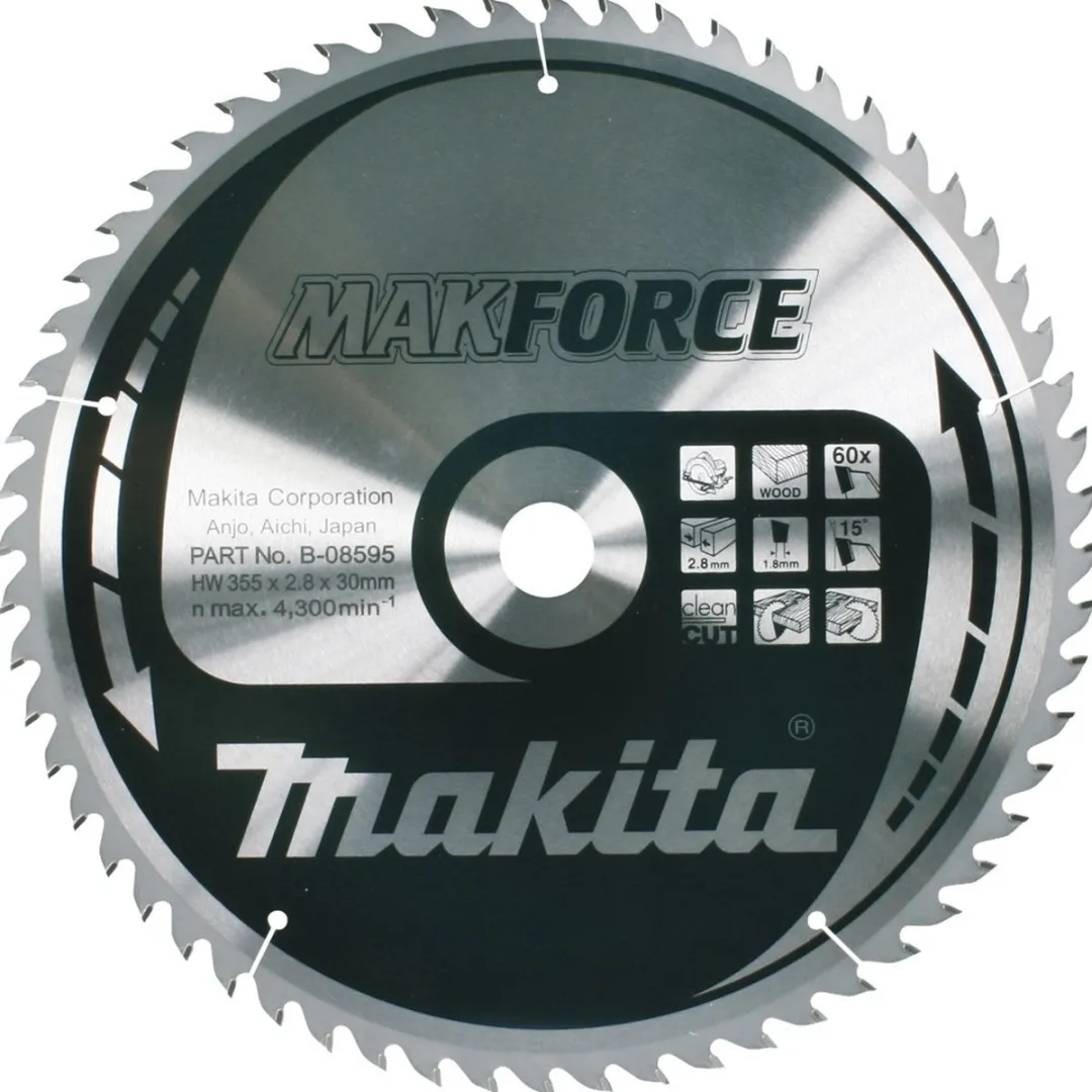 Makita B-08595 Cirkelzaagblad Hout Makforce 355mm 60T
