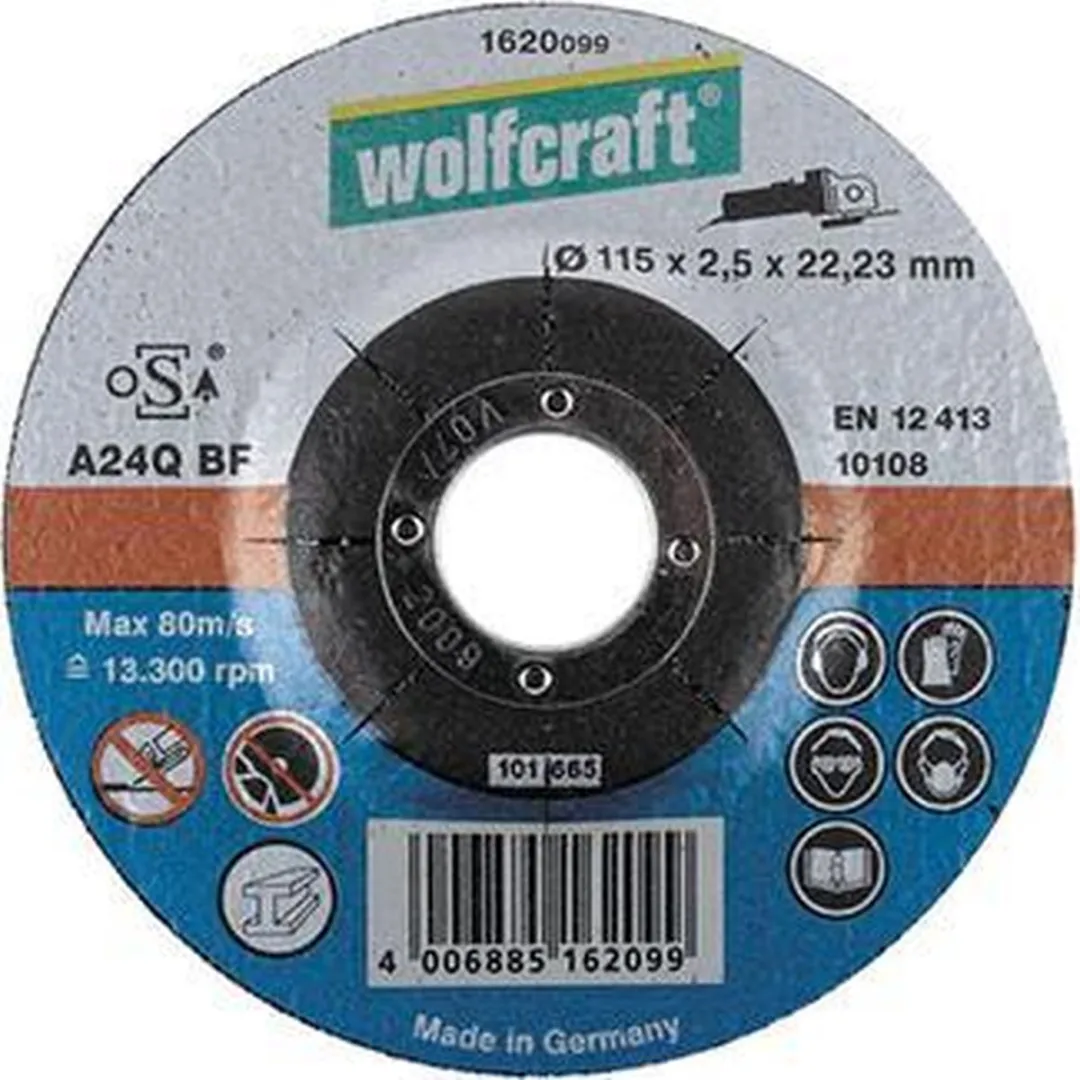 Wolfcraft Doorslijpschijven Metaal 115mm - 5 Stuks 1620300