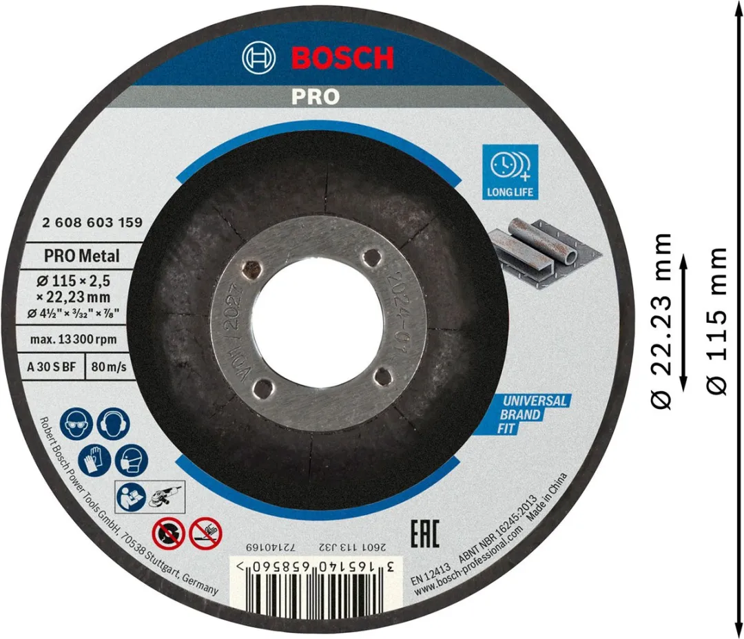 Bosch Professional Doorslijpschijf A 30 S BF 115mm Metaal - 2,5mm
