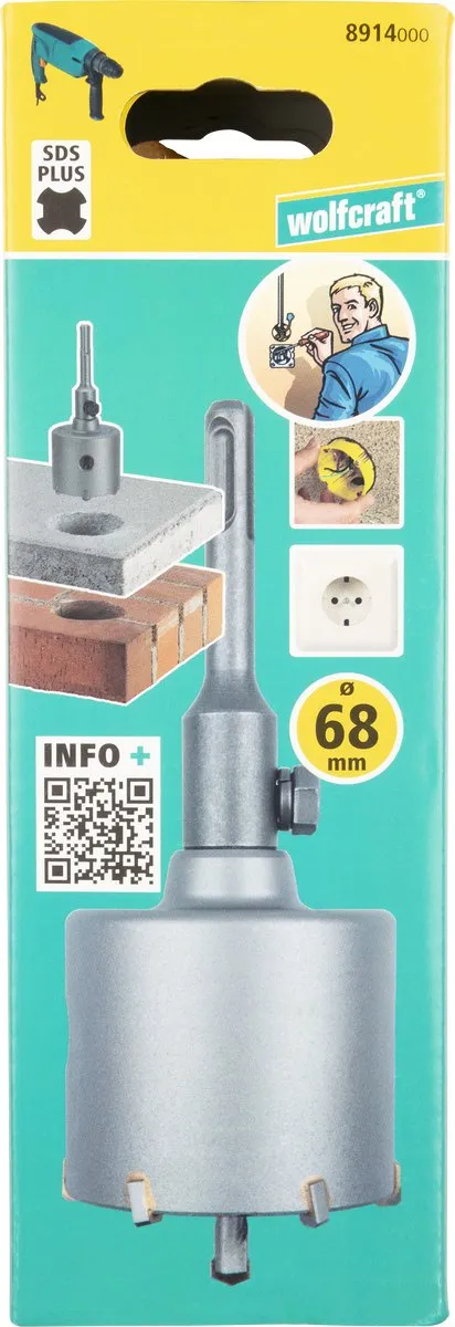 Wolfcraft Gatenzaag SDS plus 68mm - Steen