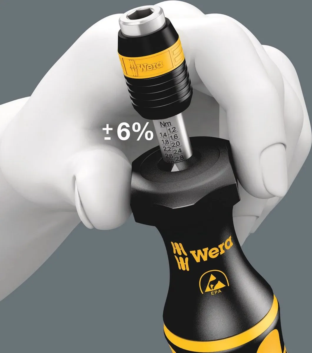 Wera ESD Momentschroevendraaier 0.9-1.5 Nm - Geel/Zwart