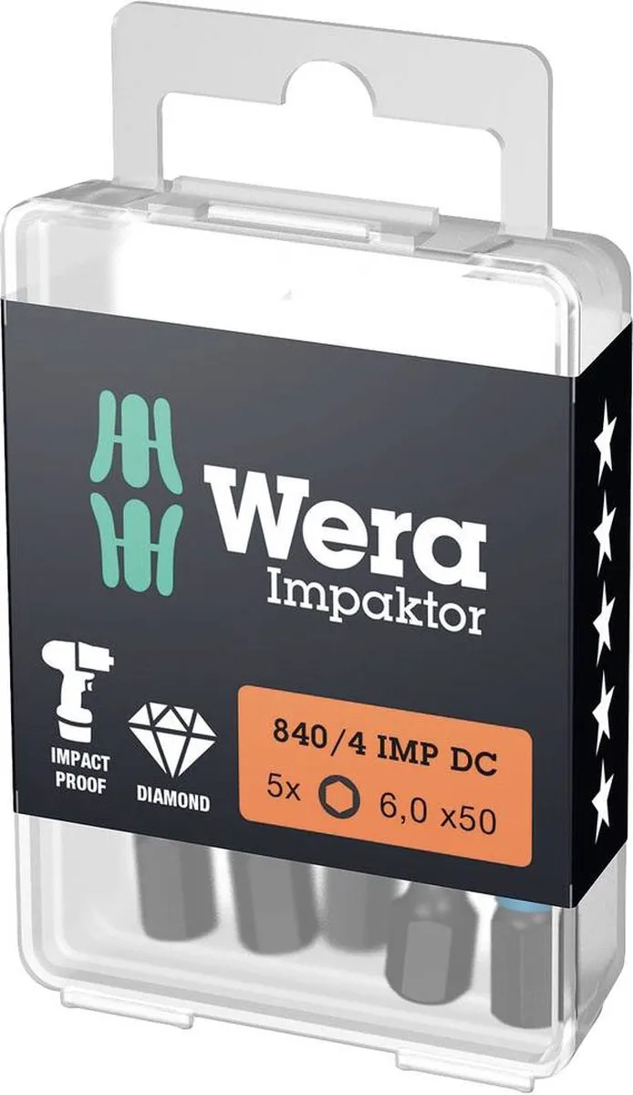 Wera 05057646001 Impaktor Inbus Bit 6.0x50mm