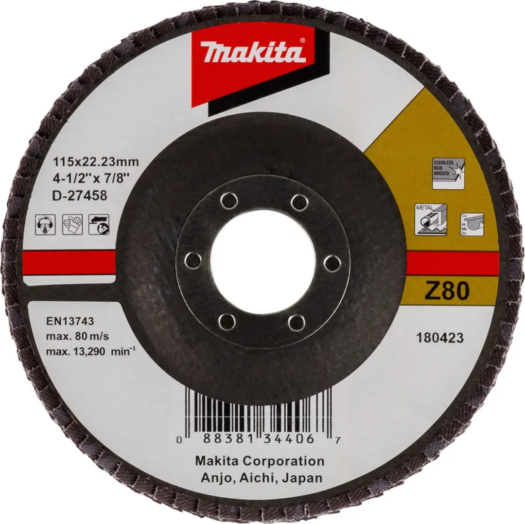 Makita D-27458 Lamellenschuurschijf 115x22 K80 - afbeelding 2 van 2