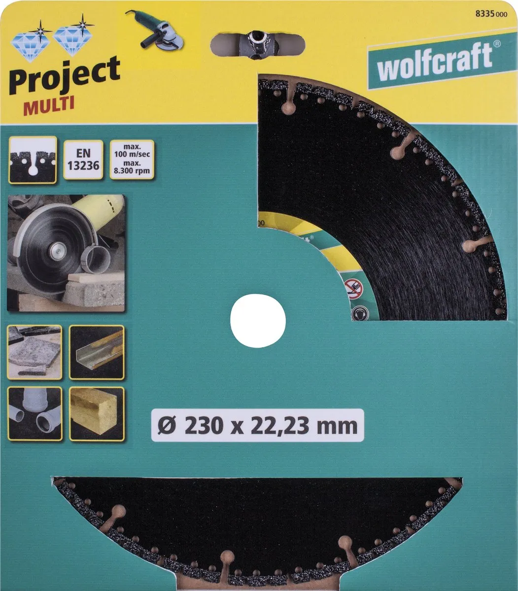 Wolfcraft PRO Diamantdoorslijpschijf Ø 230mm - Beton/Steen