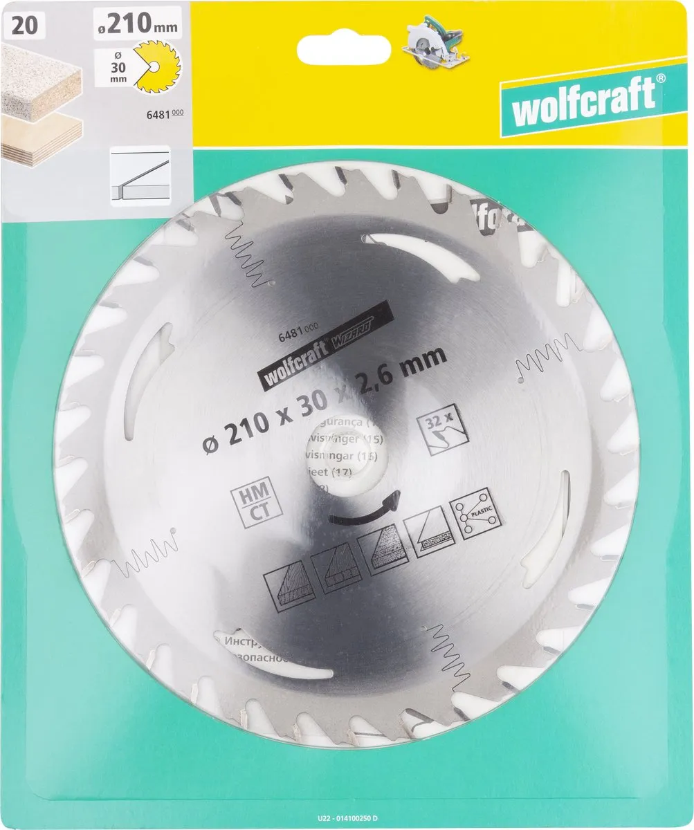 Wolfcraft Zilver Cirkelzaagblad 210x30mm 32 Tanden
