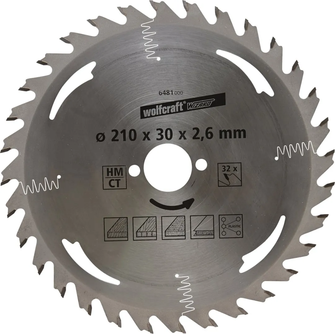 Wolfcraft Zilver Cirkelzaagblad 210x30mm 32 Tanden