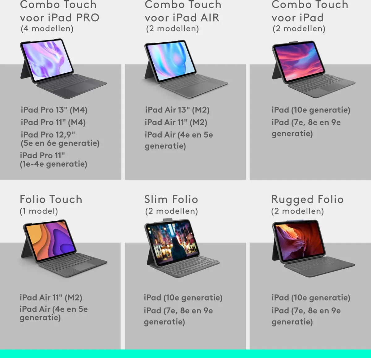 Logitech Combo Touch iPad Pro 11" (M4) Toetsenbord - Grijs - afbeelding 6 van 6
