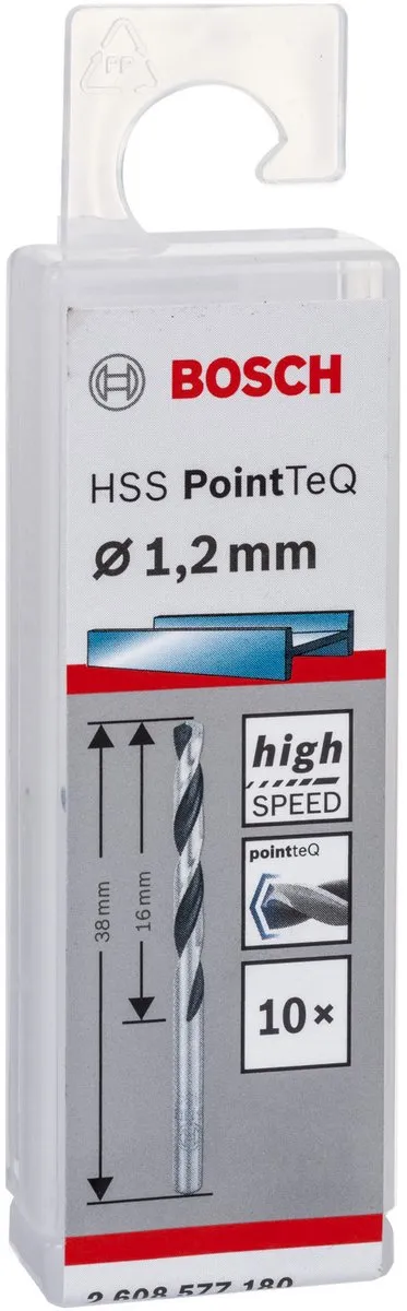 Bosch HSS PointTeQ DIN 338 1,2x16x38mm - 10 Stuks - afbeelding 3 van 5