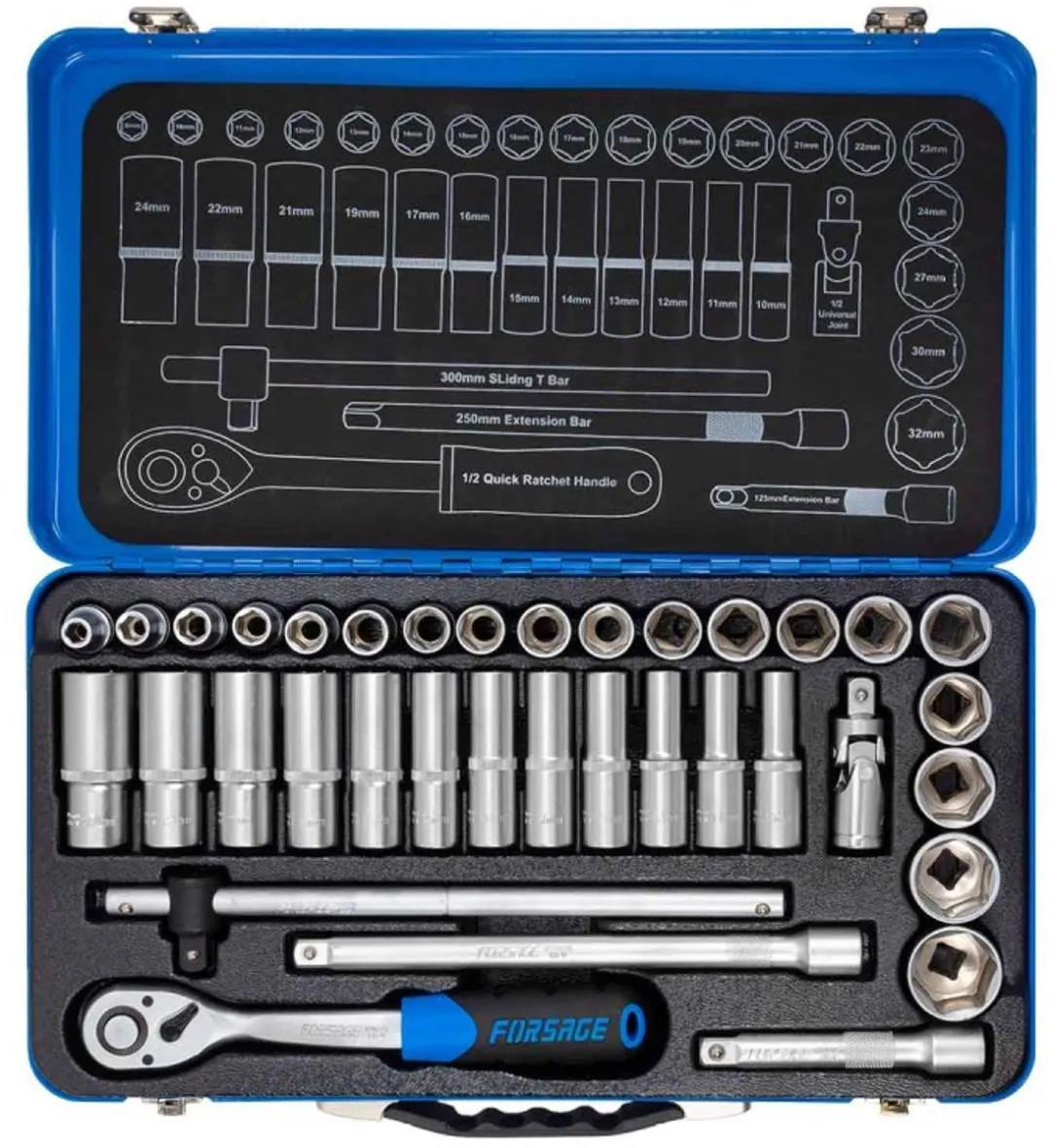 Forsage F-4362M Dopsleutelset 1/2" - 36-delig - 8-32mm