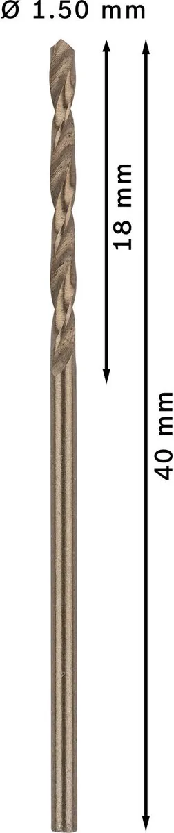 Bosch Professional ST. LINE HSS-CO Boor 1,5mm - 10 Stuks