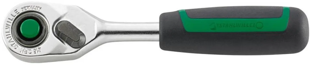 Stahlwille QuickRelease Ratel 415QR N - 1/4" - 6,3mm - Zwart/Groen/Grijs
