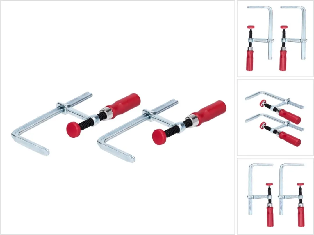 Bessey GTR12SET Tafelklem - 120mm - Duoverpakking - Rood/Zilver