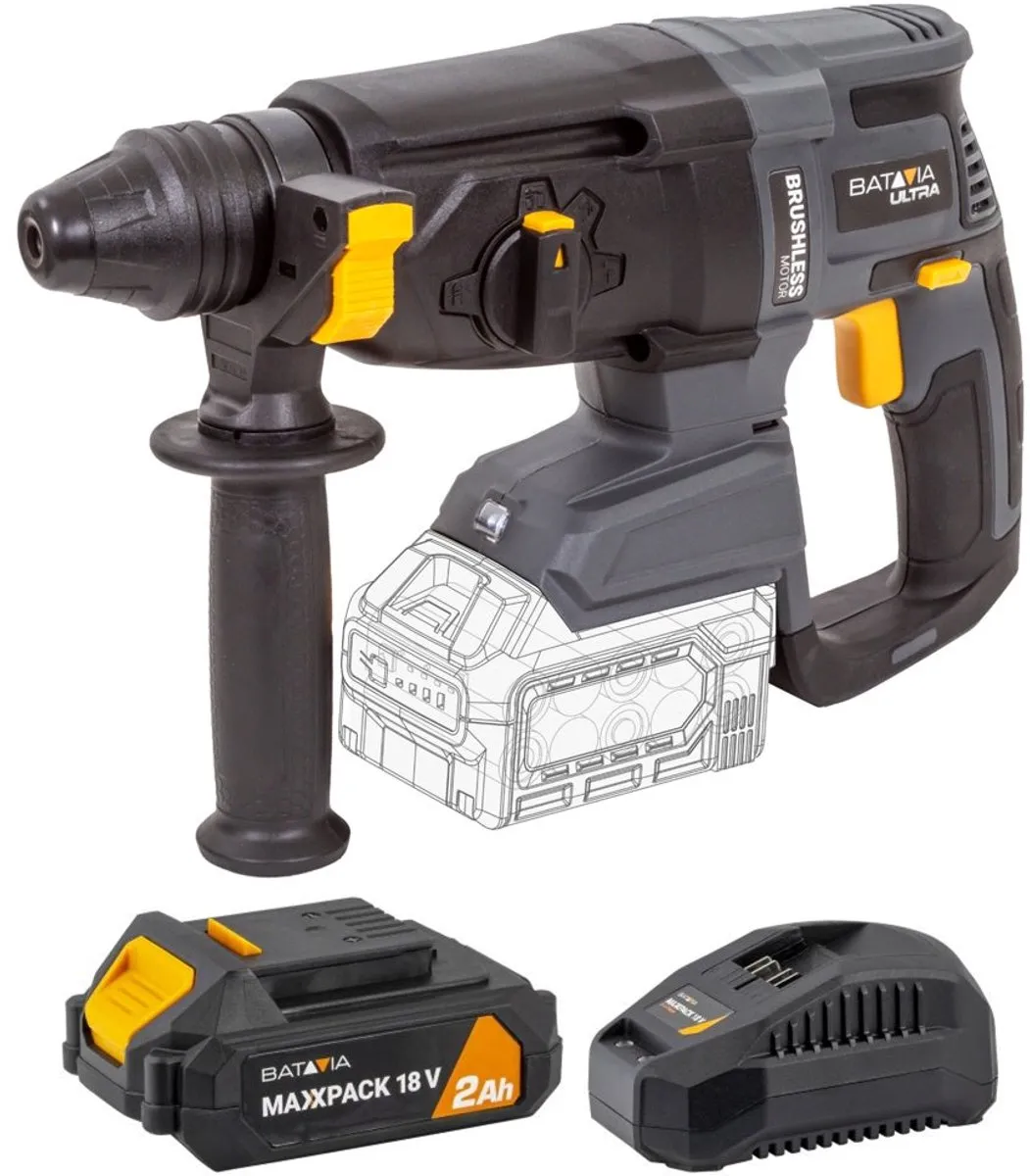 Batavia 18V Brushless SDS+ Boorhamer B4_7064296 - 2.0Ah - afbeelding 6 van 6