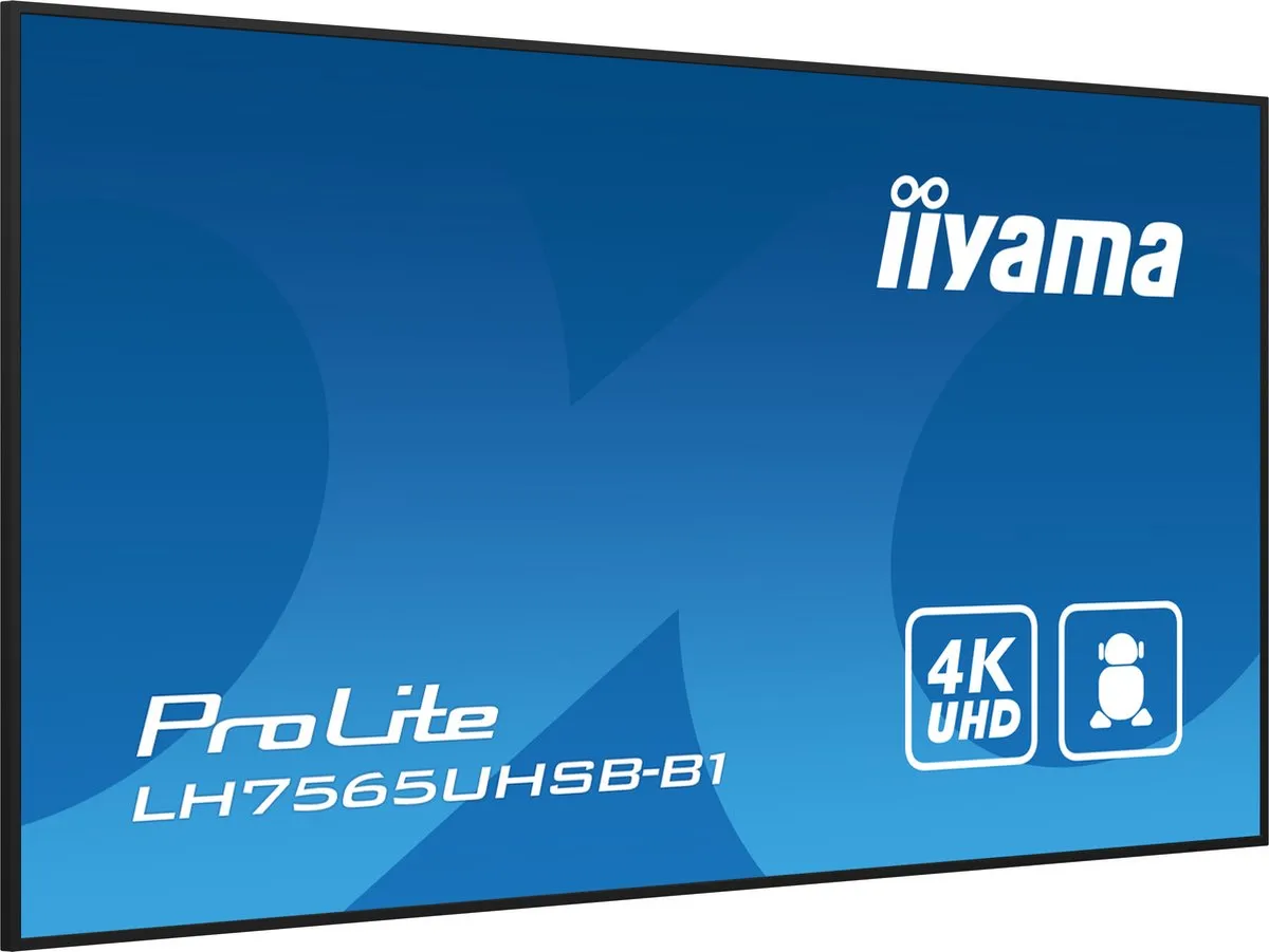 iiyama LH7565UHSB-B1 Beeldkrant 74.5" 4K Android 11 - Zwart