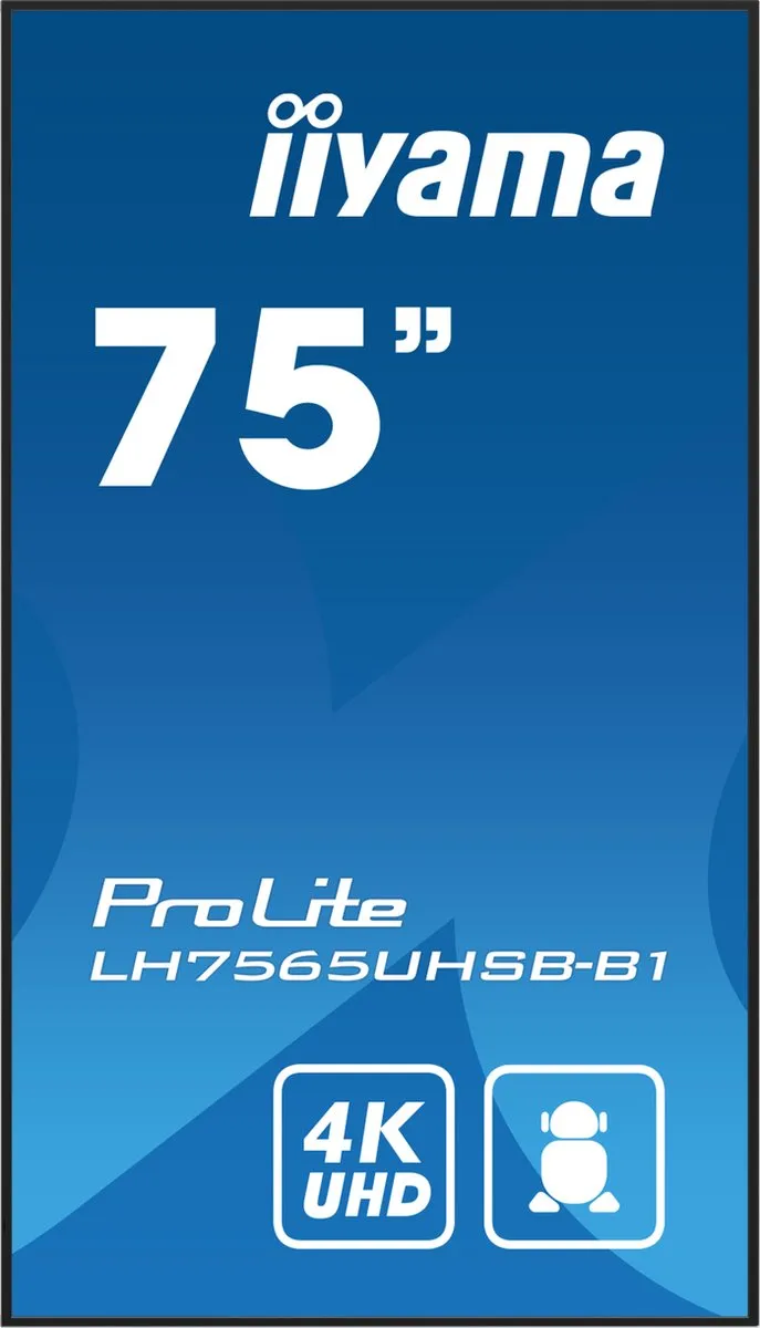 iiyama LH7565UHSB-B1 Beeldkrant 74.5" 4K Android 11 - Zwart