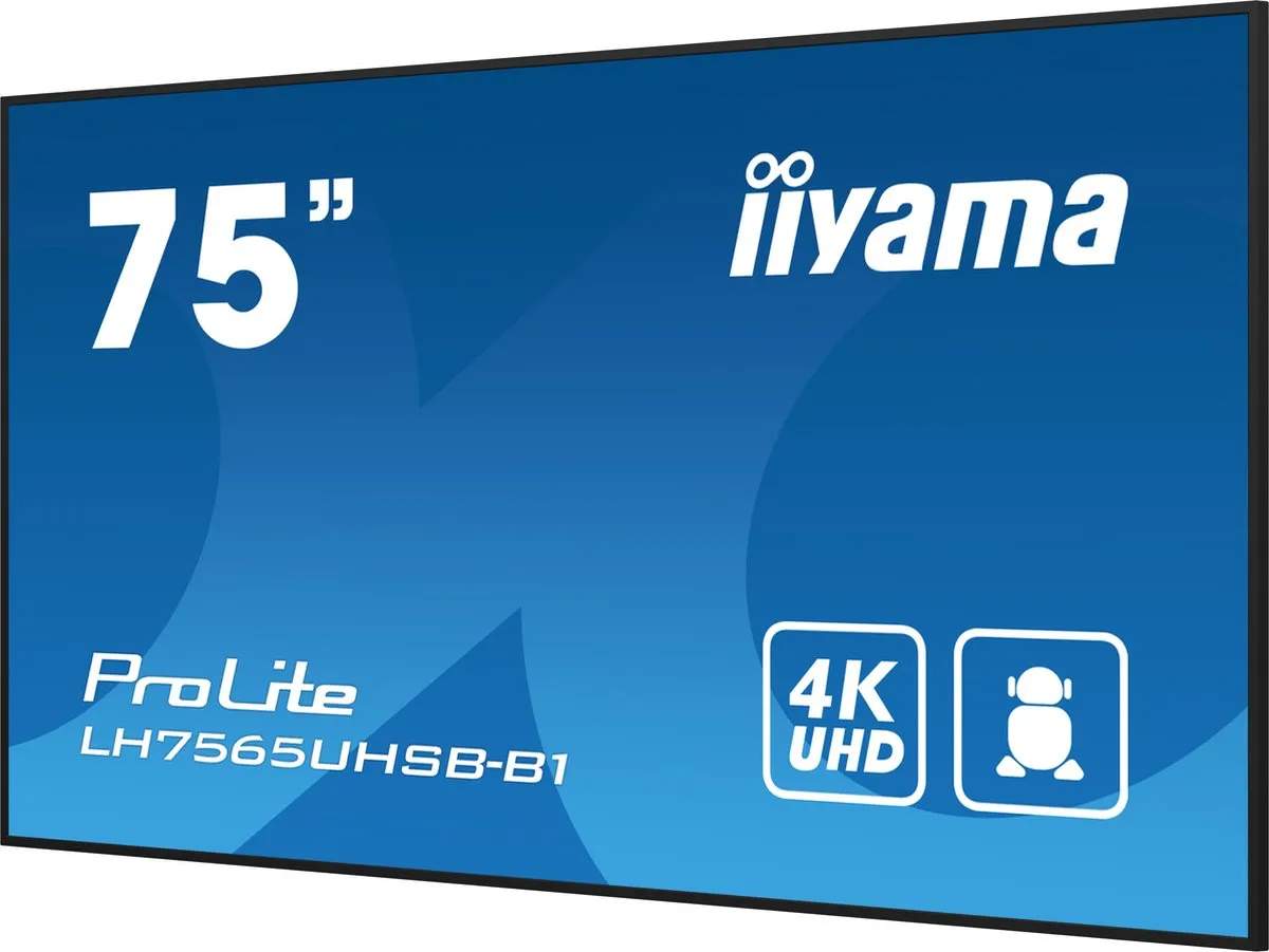 iiyama LH7565UHSB-B1 Beeldkrant 74.5" 4K Android 11 - Zwart