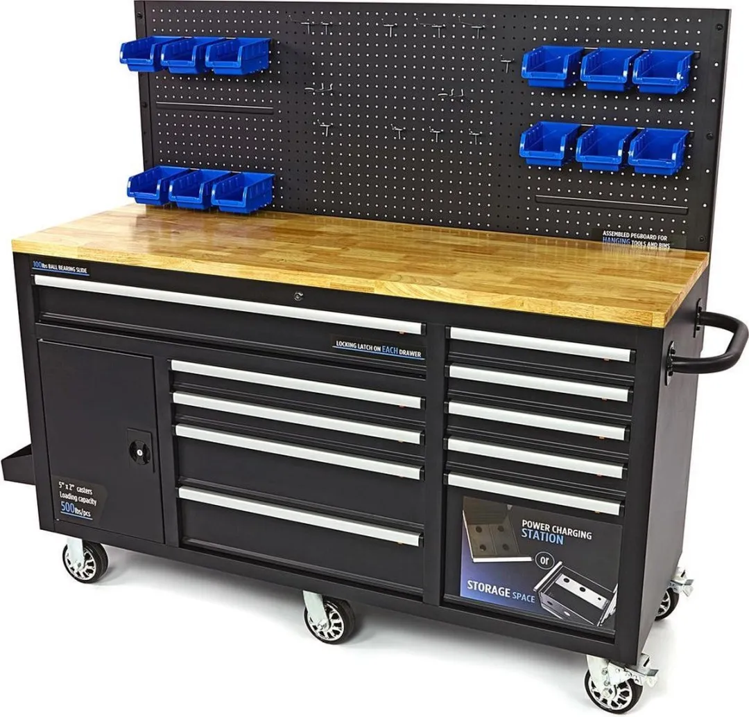 HBM 158cm 10-Laden Werkbank met deur en achterwand