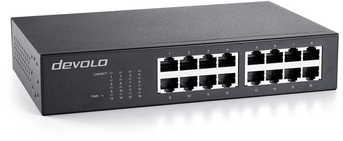 devolo Gigabit Ethernet - Netwerkswitch - Unmanaged - 16 Poorten