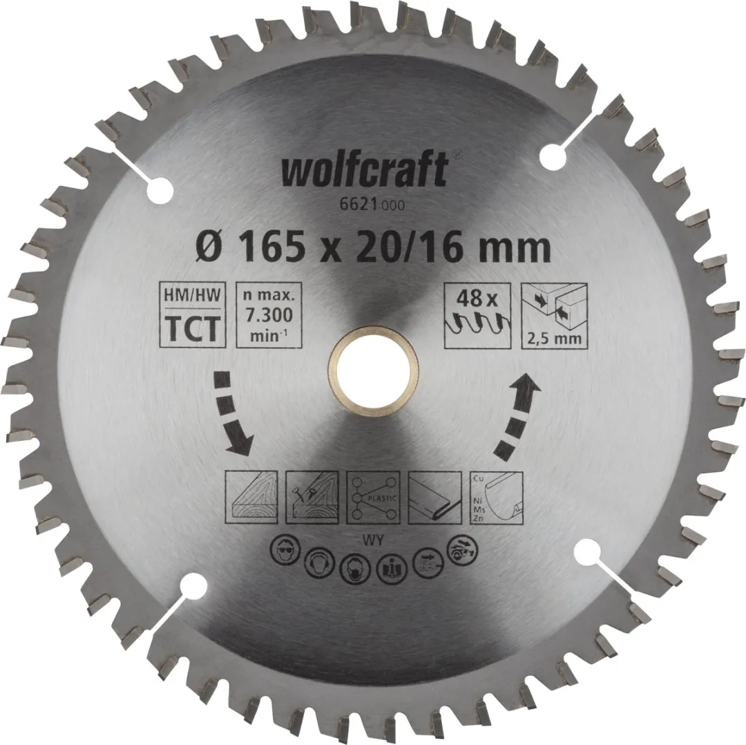 Wolfcraft Cirkelzaagblad 165x20mm 48 Tanden