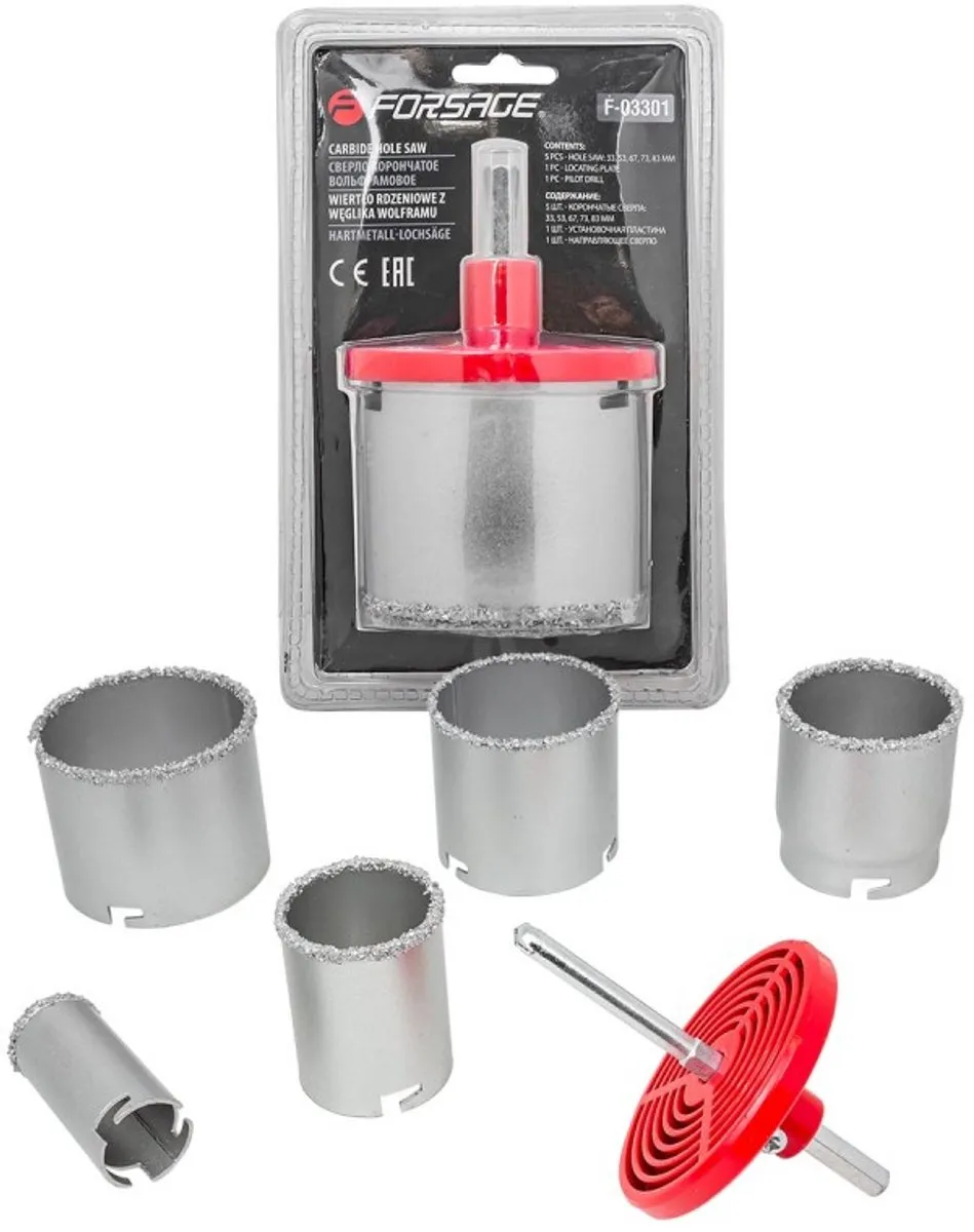 Forsage Kernboor Set 7-delig 33-83mm