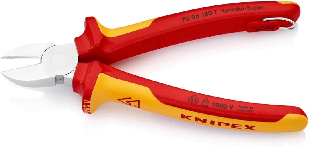 Knipex Diagonaalschaar met Bevestigingsoog - 1 Stuk - Verchroomd
