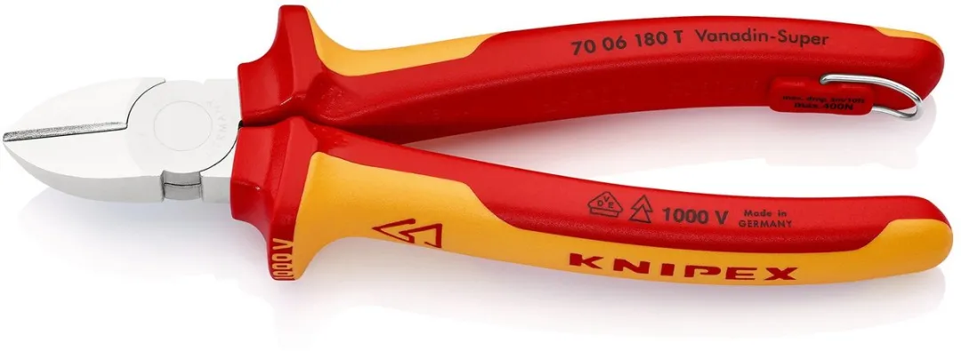 Knipex Diagonaalschaar met Bevestigingsoog - 1 Stuk - Verchroomd